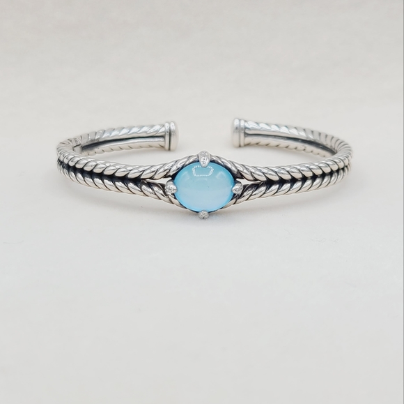 David Yurman Chatelaine Blue Topaz Diamond Bracelet - Picture 4 of 12